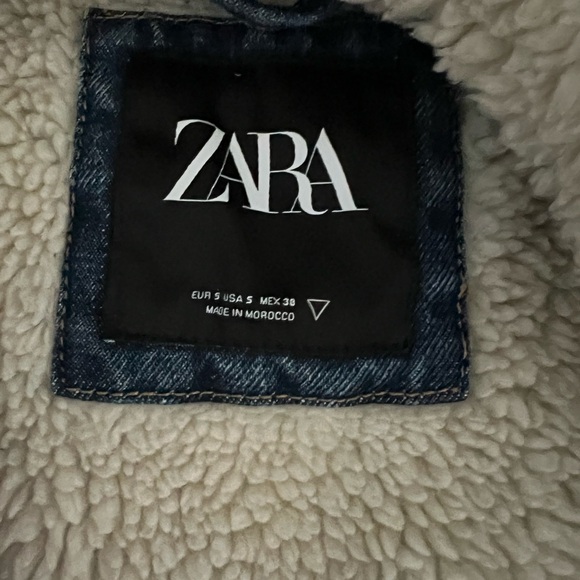SOLD - Zara medium wash Sherpa jacket - Picture 2 of 3